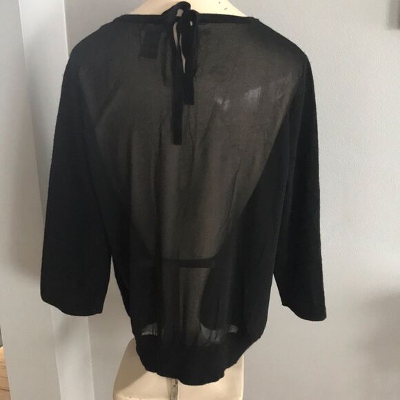 Neiman Marcus black hologram dot/sheer back swtr - Picture 2 of 4